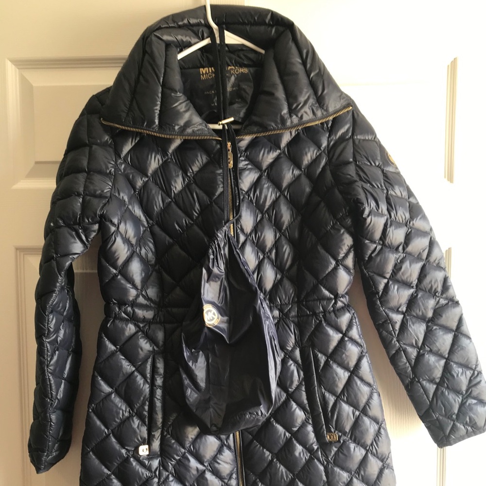 Michael Kors packable down Navy Puffer Jacket